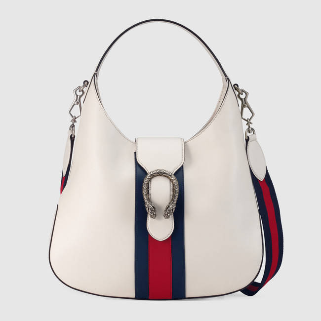 Authentic Gucci Dionysus Leather Hobo Bag 446687 White